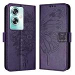 For OPPO A79 5G Global Embossed Butterfly Leather Phone Case(Dark Purple)