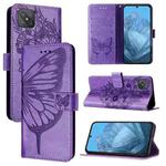 For OPPO A92s Embossed Butterfly Leather Phone Case(Light Purple)