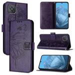 For OPPO A92s Embossed Butterfly Leather Phone Case(Dark Purple)