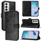 For OPPO Reno12 5G Global Embossed Butterfly Leather Phone Case(Black)