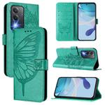 For OPPO K12x 5G Global Embossed Butterfly Leather Phone Case(Green)