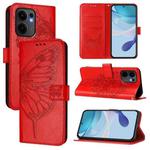 For OPPO Reno13 F 5G Global Embossed Butterfly Leather Phone Case(Red)