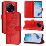 For OPPO A5 Pro China Embossed Butterfly Leather Phone Case(Red)