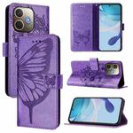For OPPO A5 Pro 5G Global Embossed Butterfly Leather Phone Case(Light Purple)