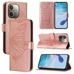 For OPPO A5 Pro 5G Global Embossed Butterfly Leather Phone Case(Rose Gold)