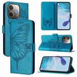 For OPPO A5 Pro 5G Global Embossed Butterfly Leather Phone Case(Blue)
