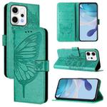 For OPPO Reno14 Pro 5G Global Embossed Butterfly Leather Phone Case(Green)