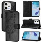 For OPPO Reno14 Pro 5G Global Embossed Butterfly Leather Phone Case(Black)
