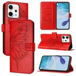 For OPPO Reno14 5G Global Embossed Butterfly Leather Phone Case(Red)