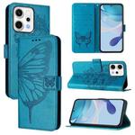 For OPPO Reno14 5G Global Embossed Butterfly Leather Phone Case(Blue)