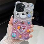 For iPhone 14 Bear Shaped Painted TPU Phone Case(Space)