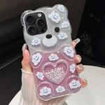 For iPhone 14 Pro Max Bear Shaped Painted TPU Phone Case(Cloud)