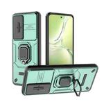 For OPPO K12x 5G Global Sliding Camshield TPU + PC Shockproof Phone Case with Holder(Green)