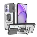 For OPPO A3X 5G Sliding Camshield TPU + PC Shockproof Phone Case with Holder(Grey)