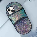 For iPhone 15 Creative Glitter Slipper Design TPU Shockproof Phone Case(Green)