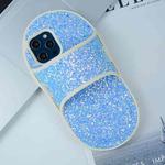 For iPhone 14 Pro Max Creative Glitter Slipper Design TPU Shockproof Phone Case(Blue)