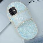 For iPhone 11 Creative Glitter Slipper Design TPU Shockproof Phone Case(white)