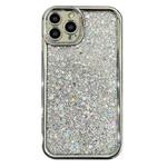 For iPhone 12 Pro Max Electroplated TPU Glitter Powder Phone Case(Silver)