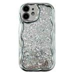 For iPhone 12 Electroplated TPU Wavy Edge Glitter Phone Case(Silver)