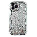 For iPhone 11 Pro Max Electroplated TPU Wavy Edge Glitter Phone Case(Silver)