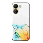 For Xiaomi Redmi 13C 4G / Poco C65 Hollow Marble Pattern TPU Straight Edge Phone Case(Yellow)