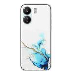 For Xiaomi Redmi 13C 4G / Poco C65 Hollow Marble Pattern TPU Straight Edge Phone Case(Blue)