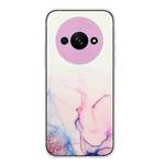 For Xiaomi Redmi A3 4G Hollow Marble Pattern TPU Straight Edge Phone Case(Pink)