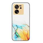 For Xiaomi 13T / 13T Pro Hollow Marble Pattern TPU Straight Edge Phone Case(Yellow)