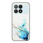 For Xiaomi Redmi K70E / Poco X6 Pro 5G Hollow Marble Pattern TPU Straight Edge Phone Case(Blue)