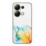For Xiaomi Redmi Note 13 Pro 4G / Poco M6 Pro 4G Hollow Marble Pattern TPU Straight Edge Phone Case(Yellow)
