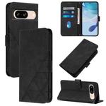 For Google Pixel 8 Crossbody 3D Embossed Flip Leather Phone Case(Black)