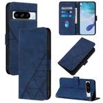 For Google Pixel 8 Pro Crossbody 3D Embossed Flip Leather Phone Case(Blue)