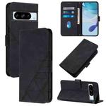 For Google Pixel 8 Pro Crossbody 3D Embossed Flip Leather Phone Case(Black)