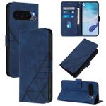 For Google Pixel 10 Pro XL Crossbody 3D Embossed Flip Leather Phone Case(Blue)