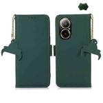 For Realme C67 4G Genuine Leather Magnetic RFID Leather Phone Case(Green)