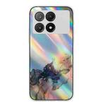 For Xiaomi Redmi K70E / Poco X6 Pro 5G Laser Marble Pattern Clear TPU Protective Phone Case(Black)