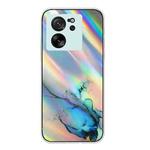 For Xiaomi 13T / 13T Pro Laser Marble Pattern Clear TPU Protective Phone Case(Blue)