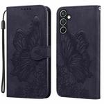 For Samsung Galaxy A55 5G Retro Skin Feel Butterflies Embossing Horizontal Flip Leather Phone Case(Black)