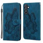 For Samsung Galaxy A17 5G / A26 5G Retro Skin Feel Butterflies Embossing Horizontal Flip Leather Phone Case(Blue)