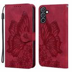 For Samsung Galaxy A17 5G / A26 5G Retro Skin Feel Butterflies Embossing Horizontal Flip Leather Phone Case(Red)