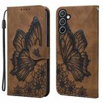 For Samsung Galaxy A17 5G / A26 5G Retro Skin Feel Butterflies Embossing Horizontal Flip Leather Phone Case(Brown)