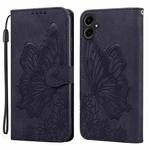 For Samsung Galaxy A07 4G / A06 4G Retro Skin Feel Butterflies Embossing Horizontal Flip Leather Phone Case(Black)