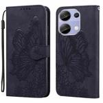 For Xiaomi Redmi Note 13 Pro 4G Retro Skin Feel Butterflies Embossing Horizontal Flip Leather Phone Case(Black)