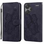 For Xiaomi Redmi Note 13 Pro+ 5G Retro Skin Feel Butterflies Embossing Horizontal Flip Leather Phone Case(Black)