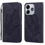 For Redmi Note 14 5G Retro Skin Feel Butterflies Embossing Horizontal Flip Leather Phone Case(Black)