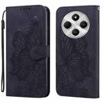 For Redmi 14C 4G Retro Skin Feel Butterflies Embossing Horizontal Flip Leather Phone Case(Black)