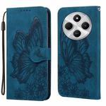 For Redmi 14C 4G Retro Skin Feel Butterflies Embossing Horizontal Flip Leather Phone Case(Blue)