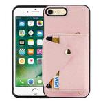 For iPhone SE 2022 / SE 2020 Crossbody Zipper Card Bag RFID Anti-theft Phone Case(Pink)