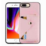 For iPhone 8 Plus / 7 Plus Crossbody Zipper Card Bag RFID Anti-theft Phone Case(Pink)