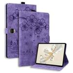 For Honor Pad 9 Cartoon Sakura Cat Embossed Leather Tablet Case(Purple)